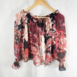 Elizabeth and James Remi Off the Shoulder Silk Top Blouse Size XS